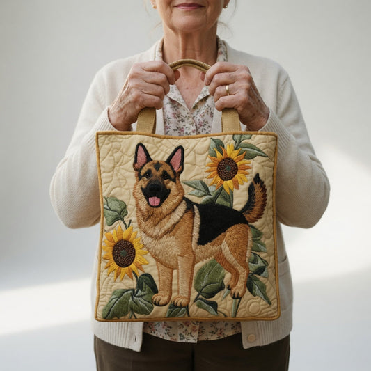 Tote Bag Artisan - Blomstret Schæferhund