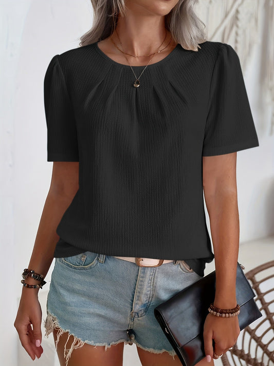 Noémie™ — Elegant T-shirt med subtil tekstur