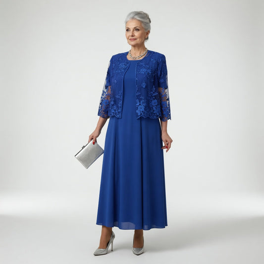 Victorine™ — Lang festkjole med elegant blomsterdesign