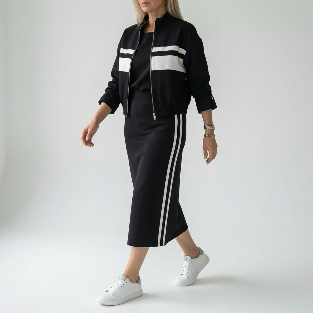 Bérénice™ – Matchende sæt med crop top og midinederdel