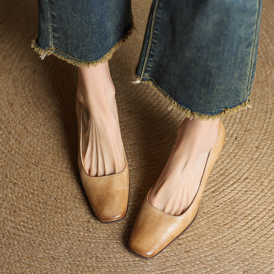 Elviera pumps i læder