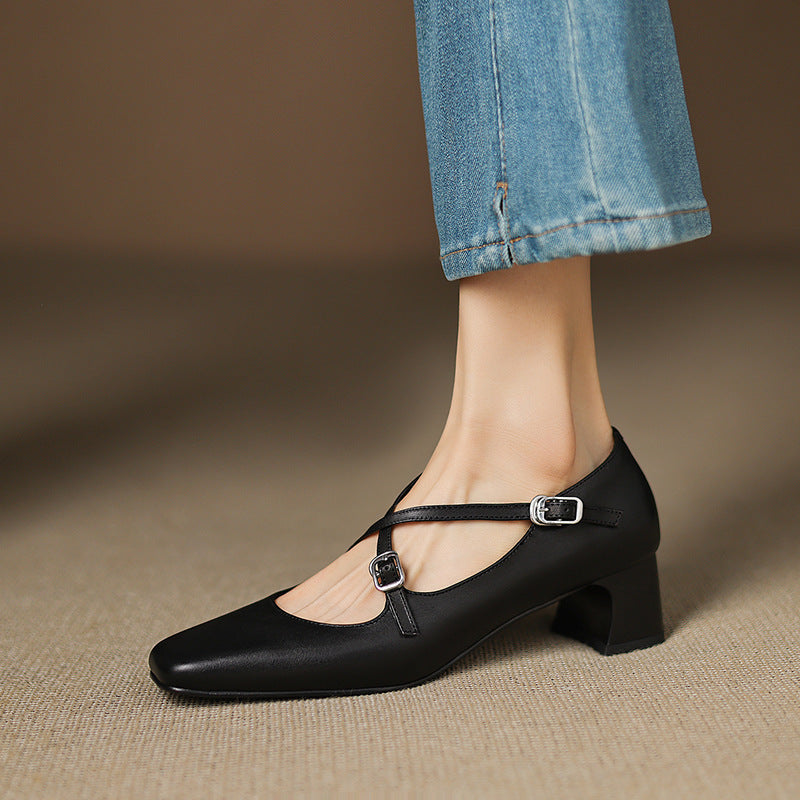 Marvane Kitten Heels i læder