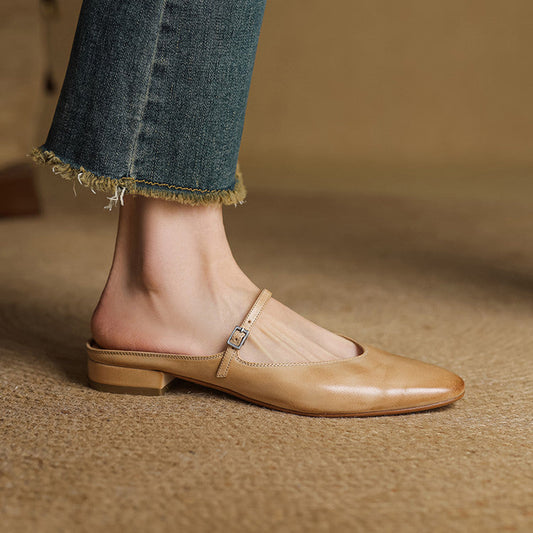 Luciana | Mary Jane-mules med mandelformet snude
