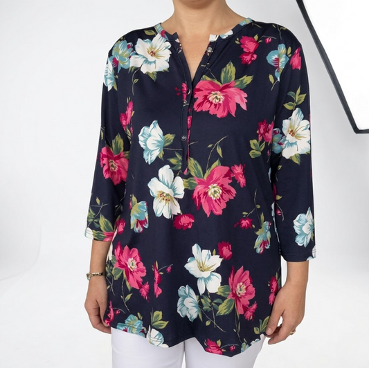 Émilienne™ — Flydende tunika med print og sommerkomfort