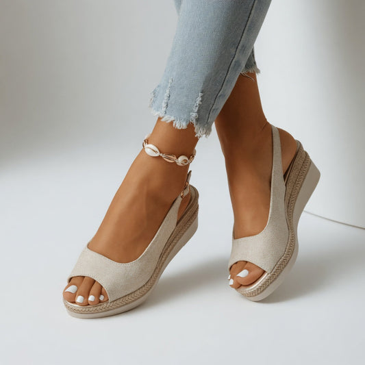 Cyrielle™ — Elegant espadrillessandal med kilehæl i sommerlig stil