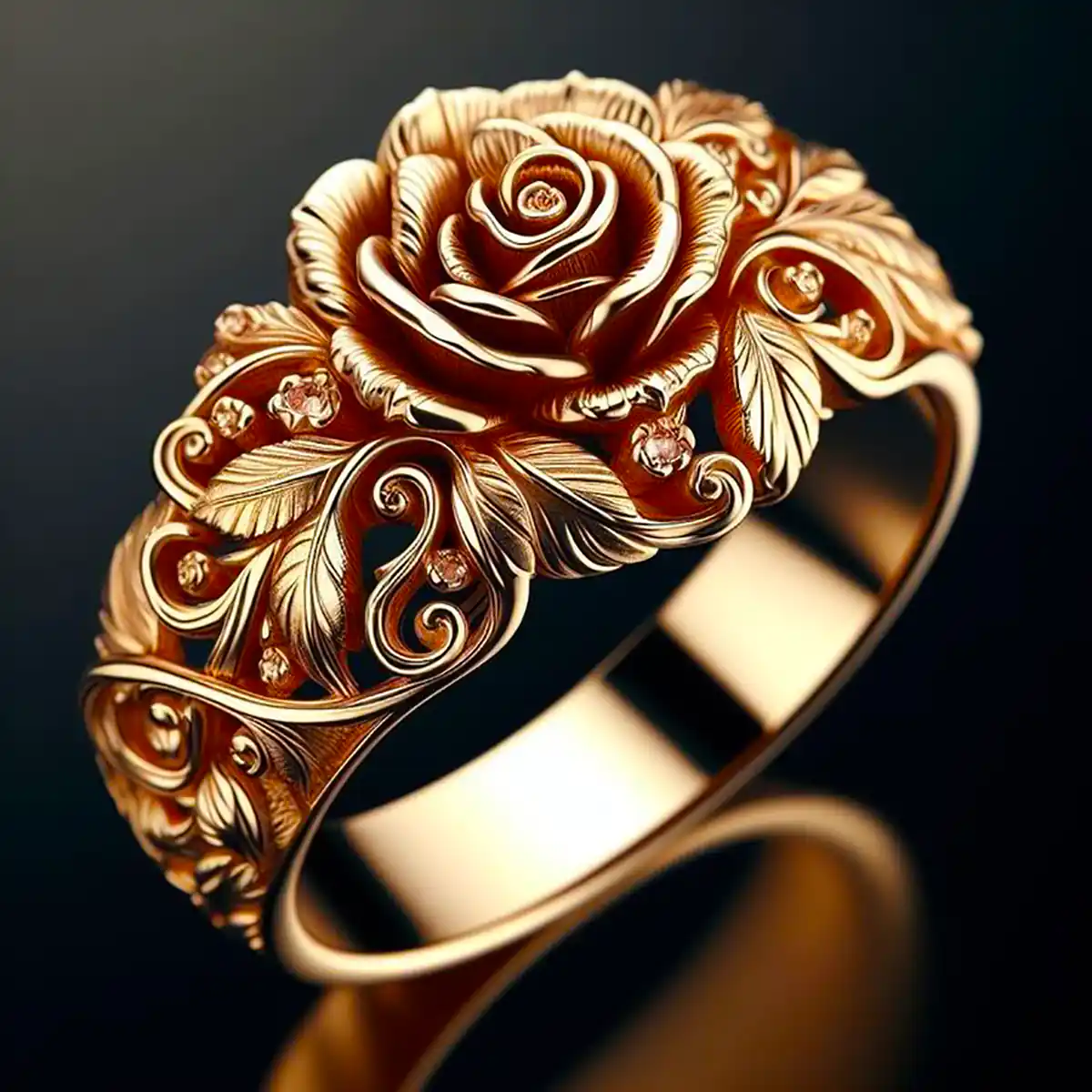 Blomsterring i Guld