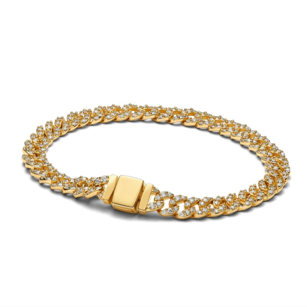 Cuban armbånd med pave-design