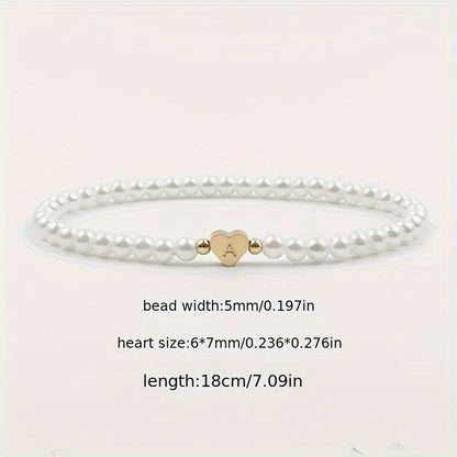 Elegant Armbånd med Initial i Hjerte (A–Z)
