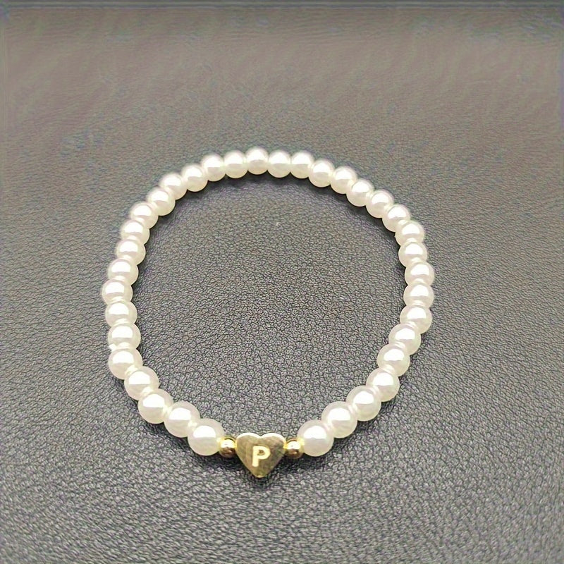 Elegant Armbånd med Initial i Hjerte (A–Z)