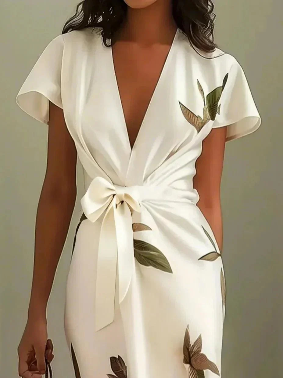 Elin™ - Elegant wrapkjole med blomsterprint