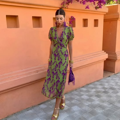 Anaïs™ — Midikjole med elegant print