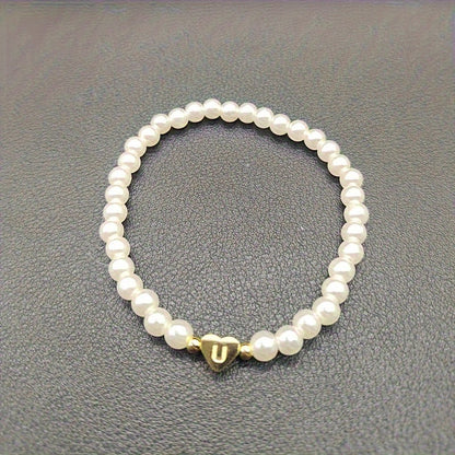 Elegant Armbånd med Initial i Hjerte (A–Z)