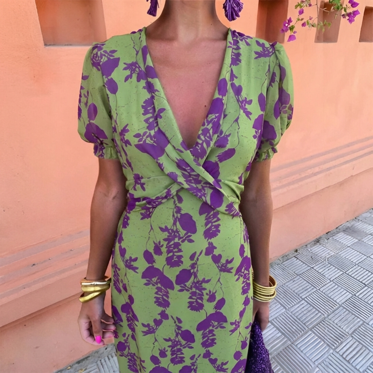 Anaïs™ — Midikjole med elegant print