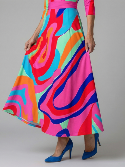Celine | Midikjole i wrap-look med krave