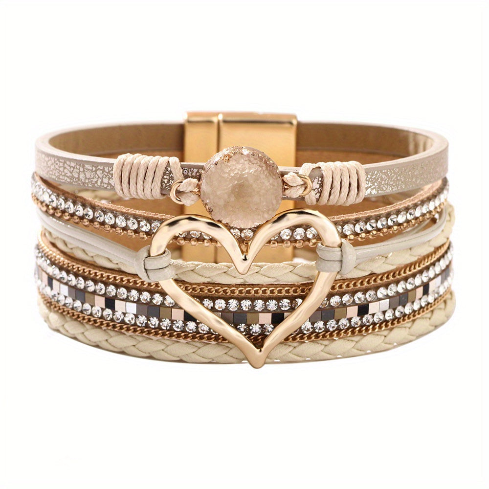 Boho-armbånd i Læder med Flere Lag