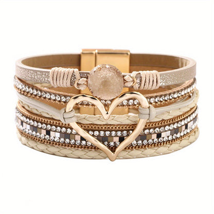 Boho-armbånd i Læder med Flere Lag