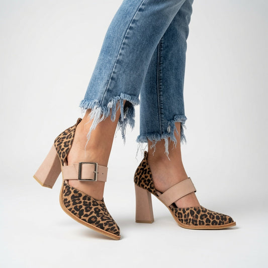 Ilana™ | Blokhæle med dristigt leopardprint