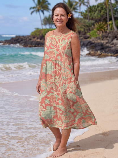 Maui - Botanisk midikjole