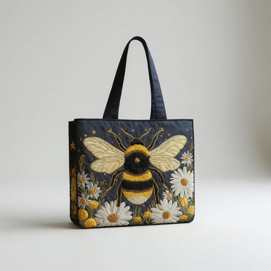 Artisan Tote Bag - Bi med Margeritter og Stjerner