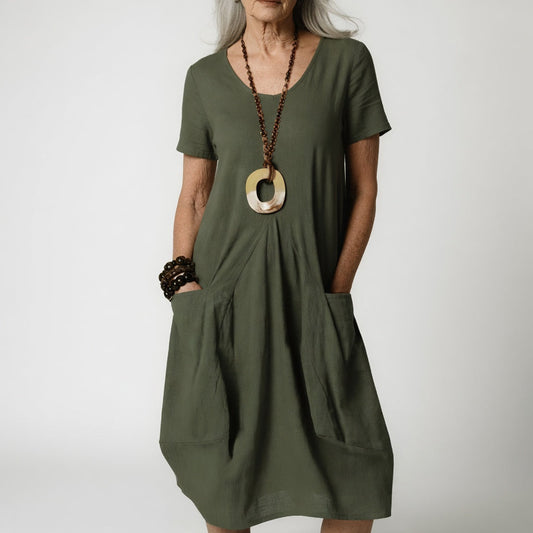 Céline™ — Flydende kjole med elegance, der flatterer maven