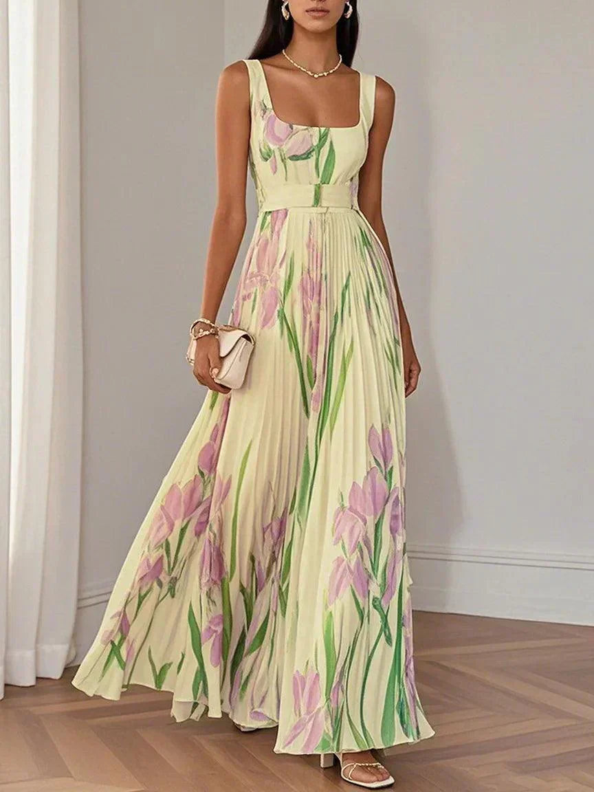 Yara™ - Plisseret maxikjole i chiffon