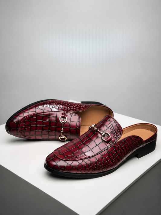 Marianna | Loafer-mules med krokodilleeffekt