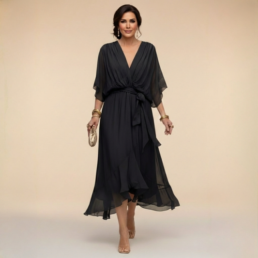Monica — Elegant lang kjole med flydende fald