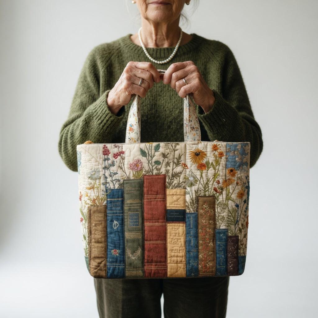 Tote Bag Artisan - Bøger og Blomster