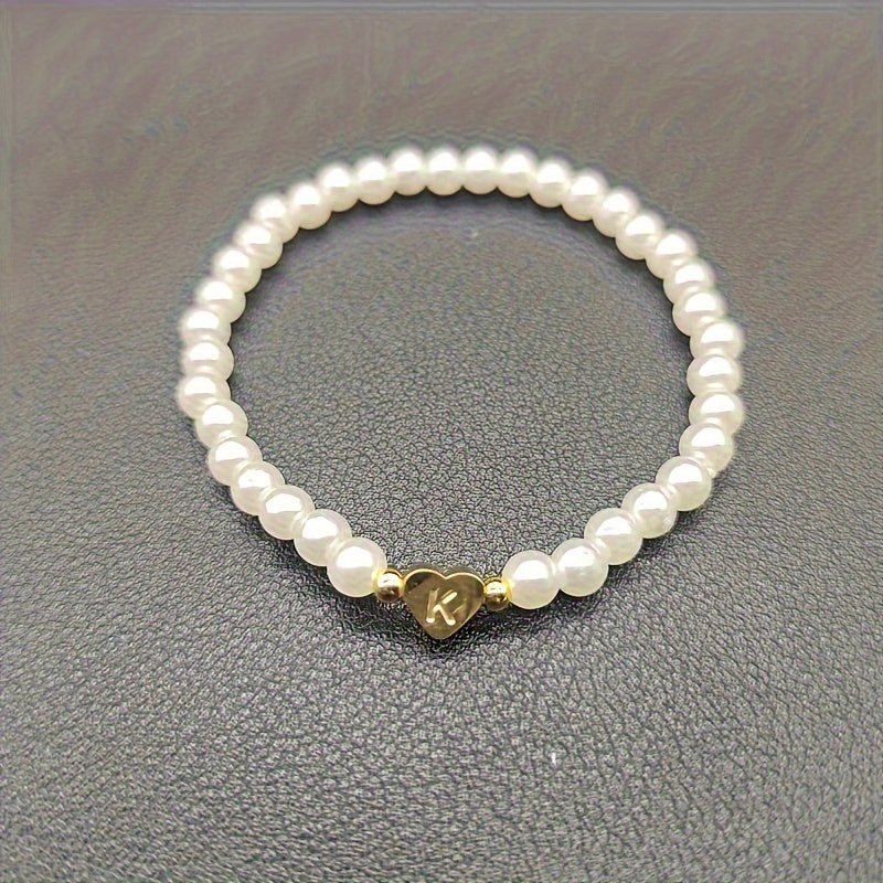 Elegant Armbånd med Initial i Hjerte (A–Z)