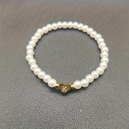 Elegant Armbånd med Initial i Hjerte (A–Z)