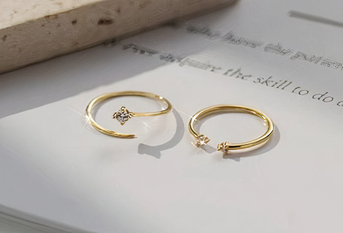Vintage Måne Zirconia Ring Sæt