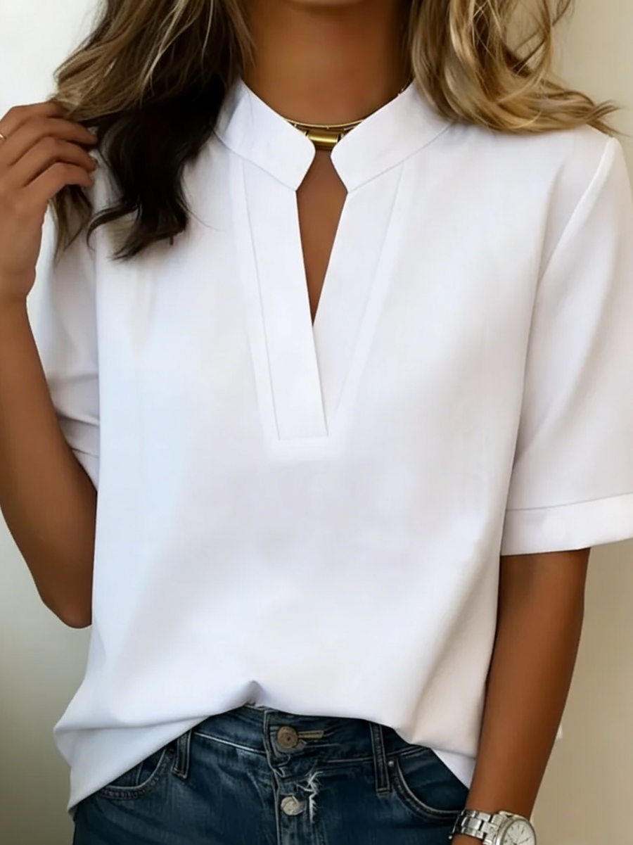 Élise — Elegant bluse med raffineret krave