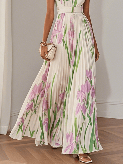 Yara™ - Plisseret maxikjole i chiffon