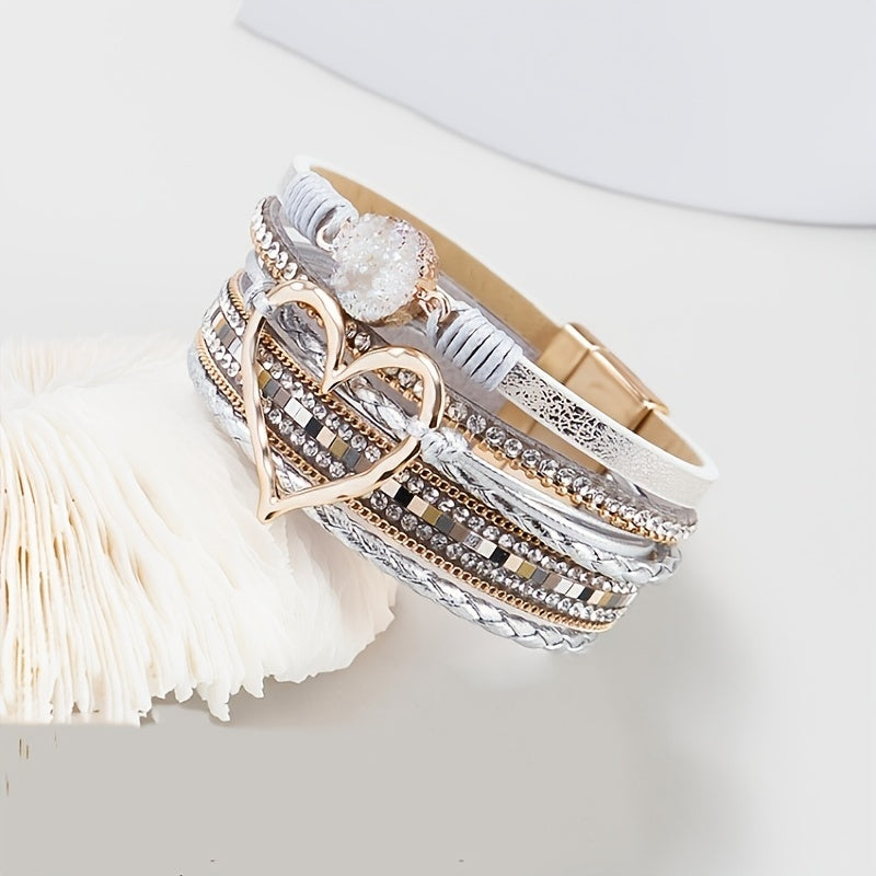 Boho-armbånd i Læder med Flere Lag