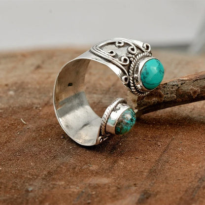 Justerbar turkis ring