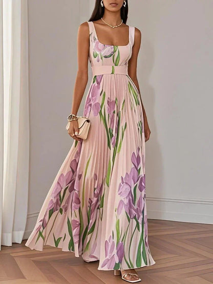 Yara™ - Plisseret maxikjole i chiffon