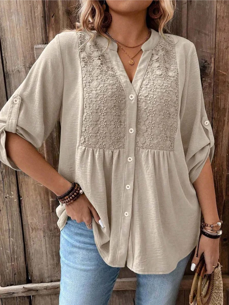 Lucienne™ — Elegant bomuldsbluse med naturlig charme
