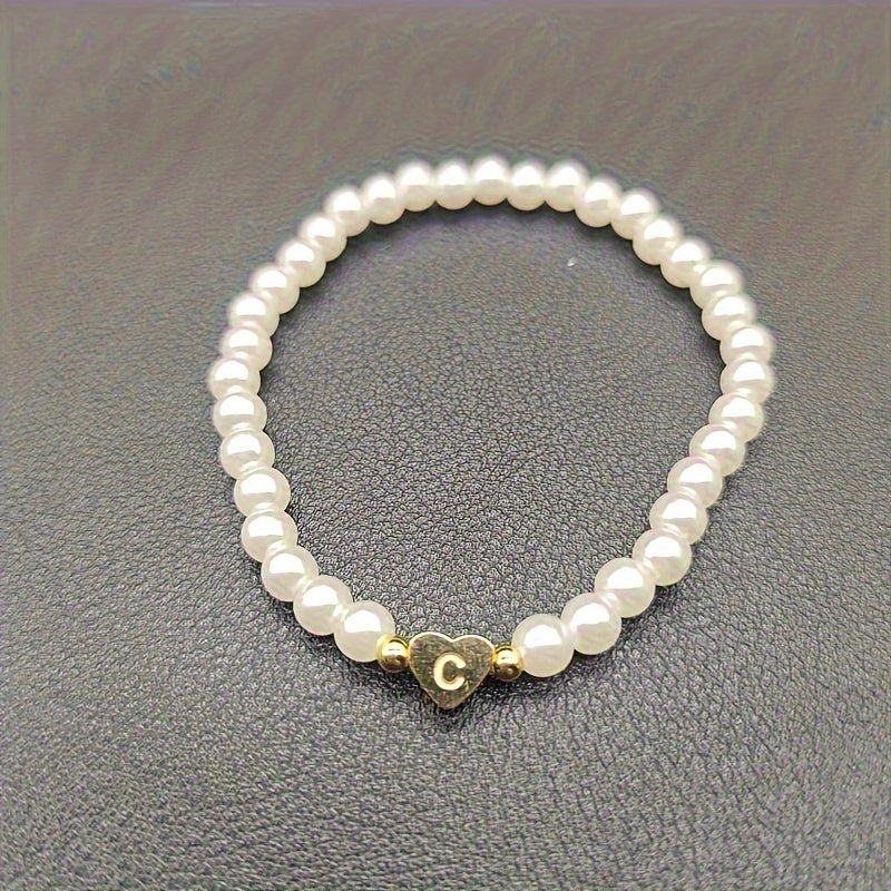 Elegant Armbånd med Initial i Hjerte (A–Z)