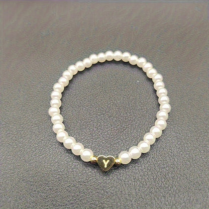 Elegant Armbånd med Initial i Hjerte (A–Z)