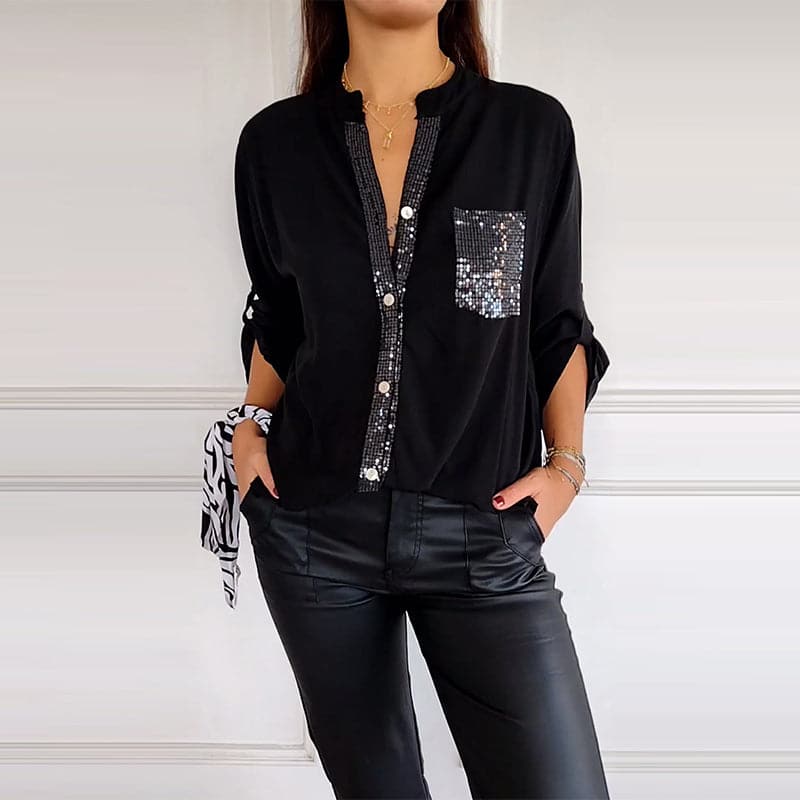 Marina™ — Elegant top med glitrende detaljer