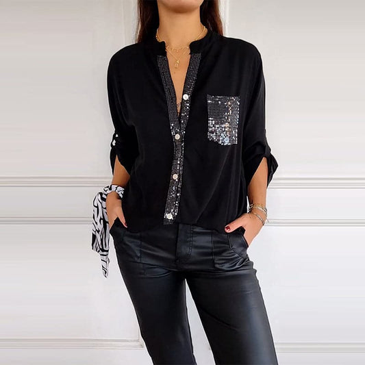 Marina™ — Elegant top med glitrende detaljer