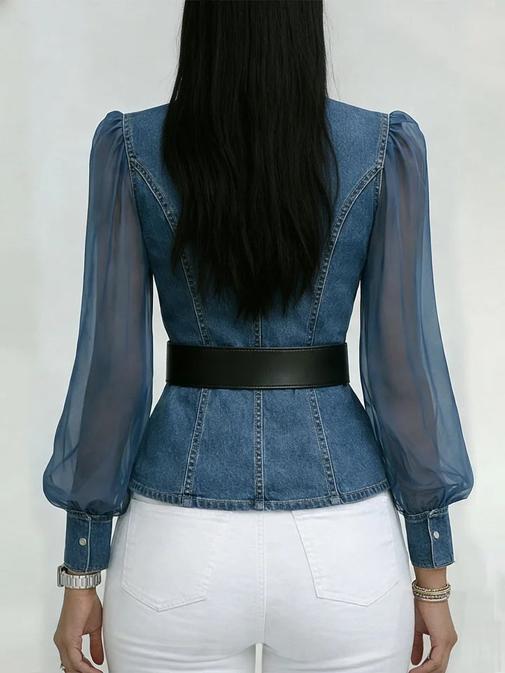 Séraphine™ — Elegant taljeret bluse med raffineret bælte