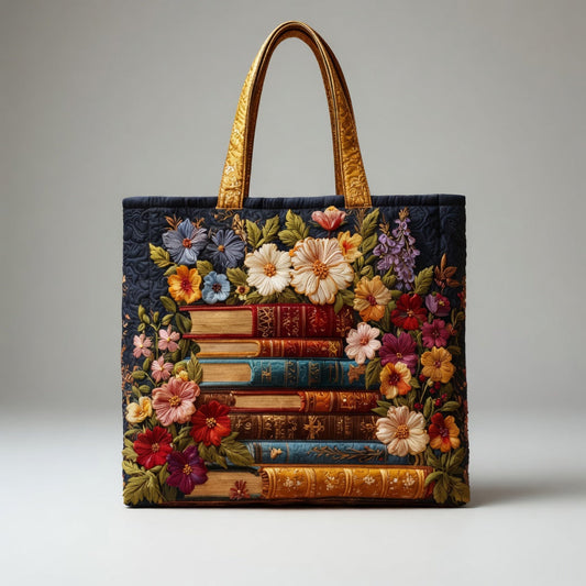 Artisan Tote Bag - Blomsterprint og bøger
