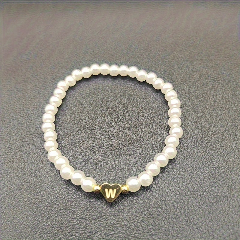 Elegant Armbånd med Initial i Hjerte (A–Z)
