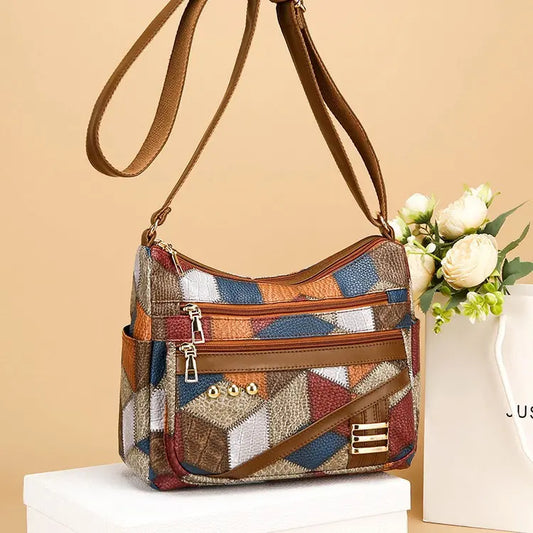 Éléonore™ — Elegant og tidløs patchwork-skuldertaske