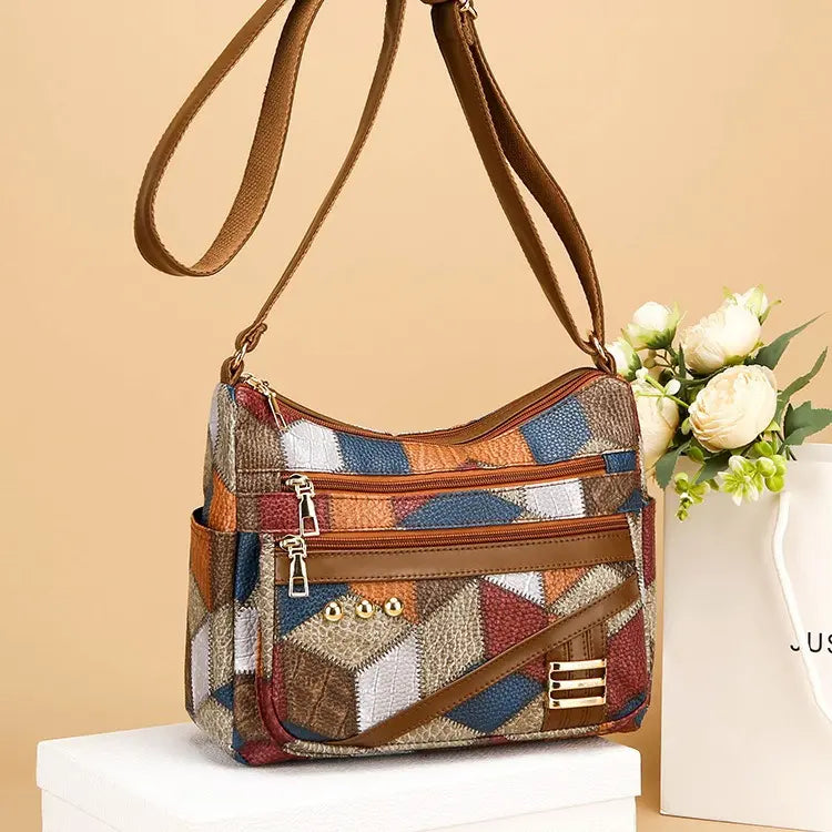 Éléonore™ — Elegant og tidløs patchwork-skuldertaske