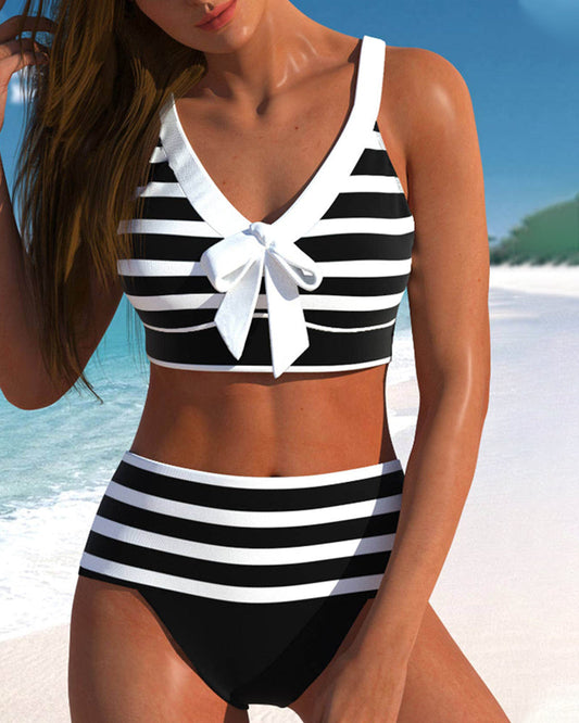 Laluna® | Stribet højtaljet bikini