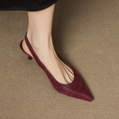 Céliane spidse slingback-hæle i læder