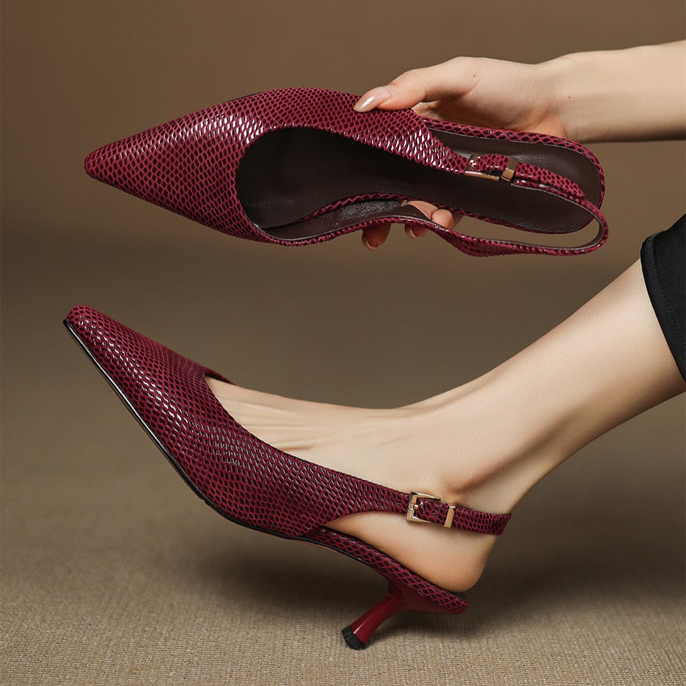 Céliane spidse slingback-hæle i læder