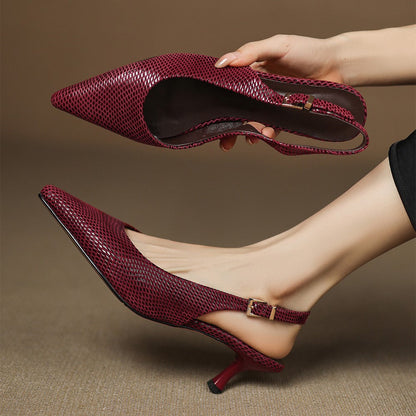 Céliane spidse slingback-hæle i læder